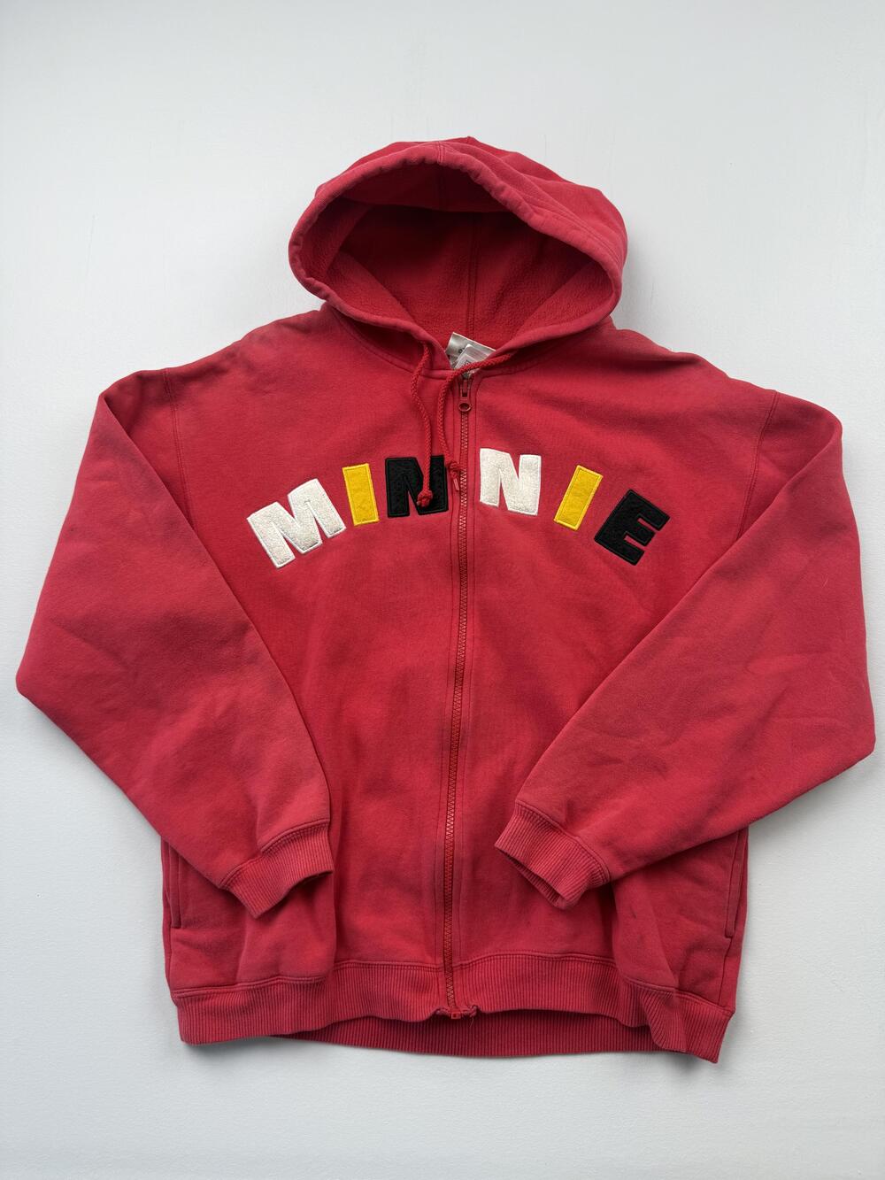 Walt Disney World Hoodie Sweatshirt Womens Small Red Minnie Mouse Full Zip